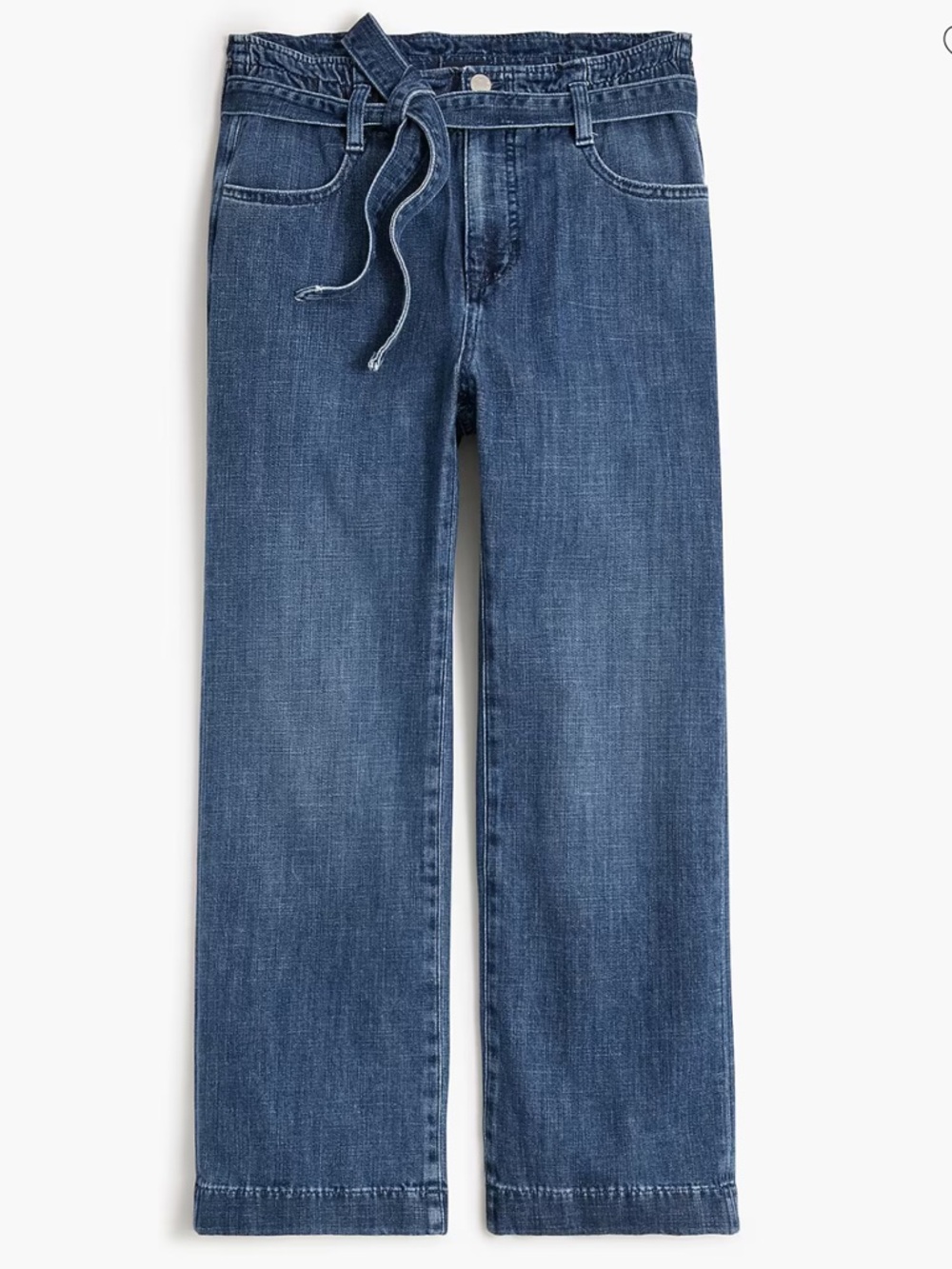 J. Crew Tie Waist Paper Bag Wide Leg Crop Jeans Women’s Size 27 High Rise